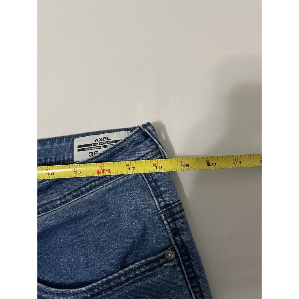 Buffalo David Britton Axel Jeans Mens 36x34 Slim Stretch Straight Light Wash - Picture 5 of 7
